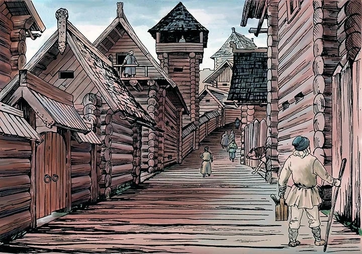 Рисунок домов Руси